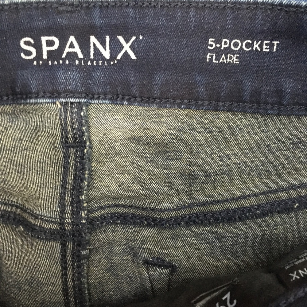 SPANX The 5 Pocket Flare Dark Wash Jeans - Picture 7 of 8